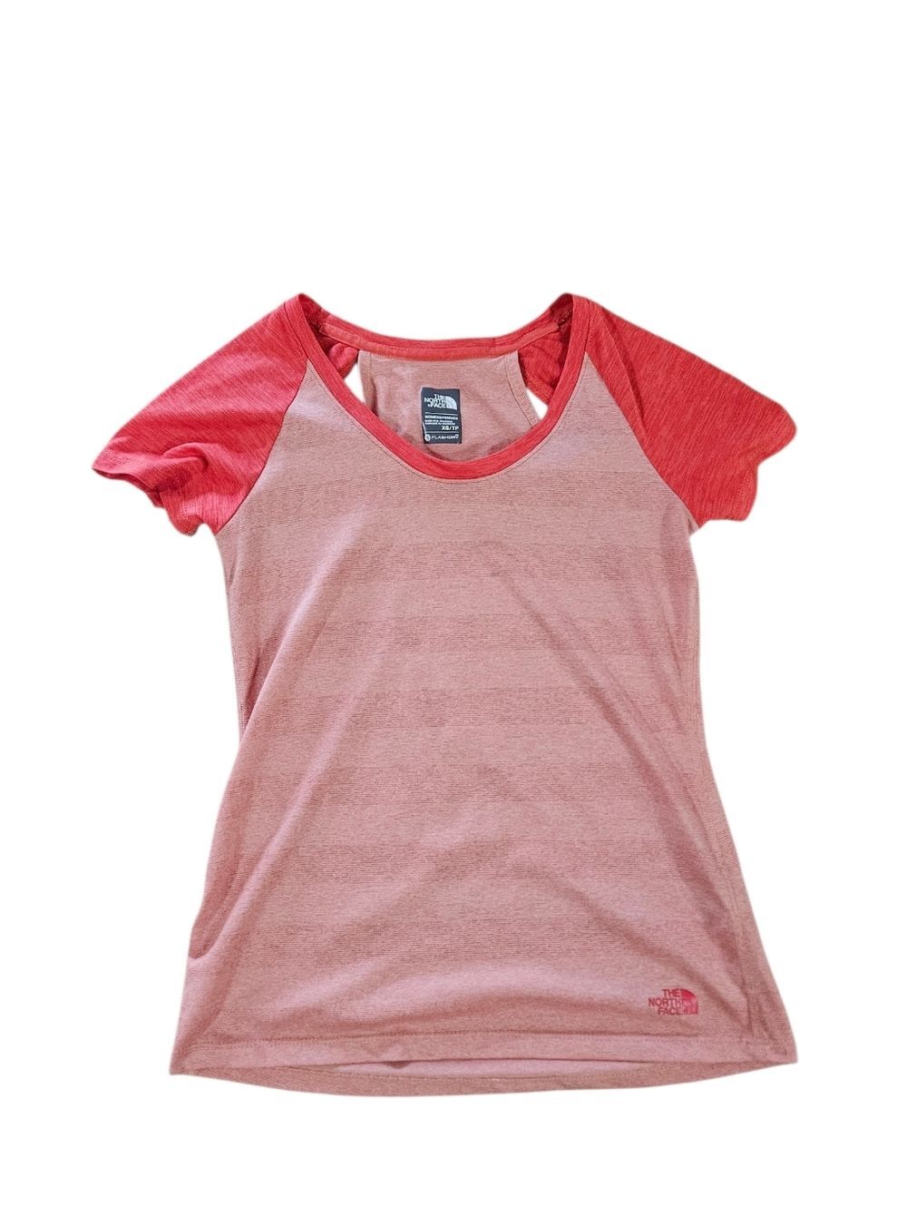 The North Face FlashDry XS Peach Raglan Top Cutout Back Athletic - Picture 2 of 9